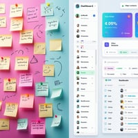 CRM dashboard organizing chaotic sales notes and spreadsheets for small business lead tracking.