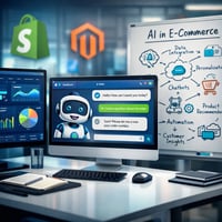 Ein Vergleich, der zeigt, wie ein maßgeschneiderter Shopify KI-Chatbot standardmäßige Magento-Chatbot-Plugins bei E-Commerce-Konversionsraten übertrifft.