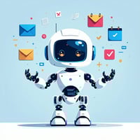 Icons representing simple AI automation wins for email, scheduling, social media.