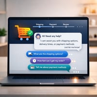 Flussdiagramm zur E-Commerce Checkout-Optimierung, das Strategien zur Senkung der Abbruchquote mithilfe von KI-Automatisierung zeigt.