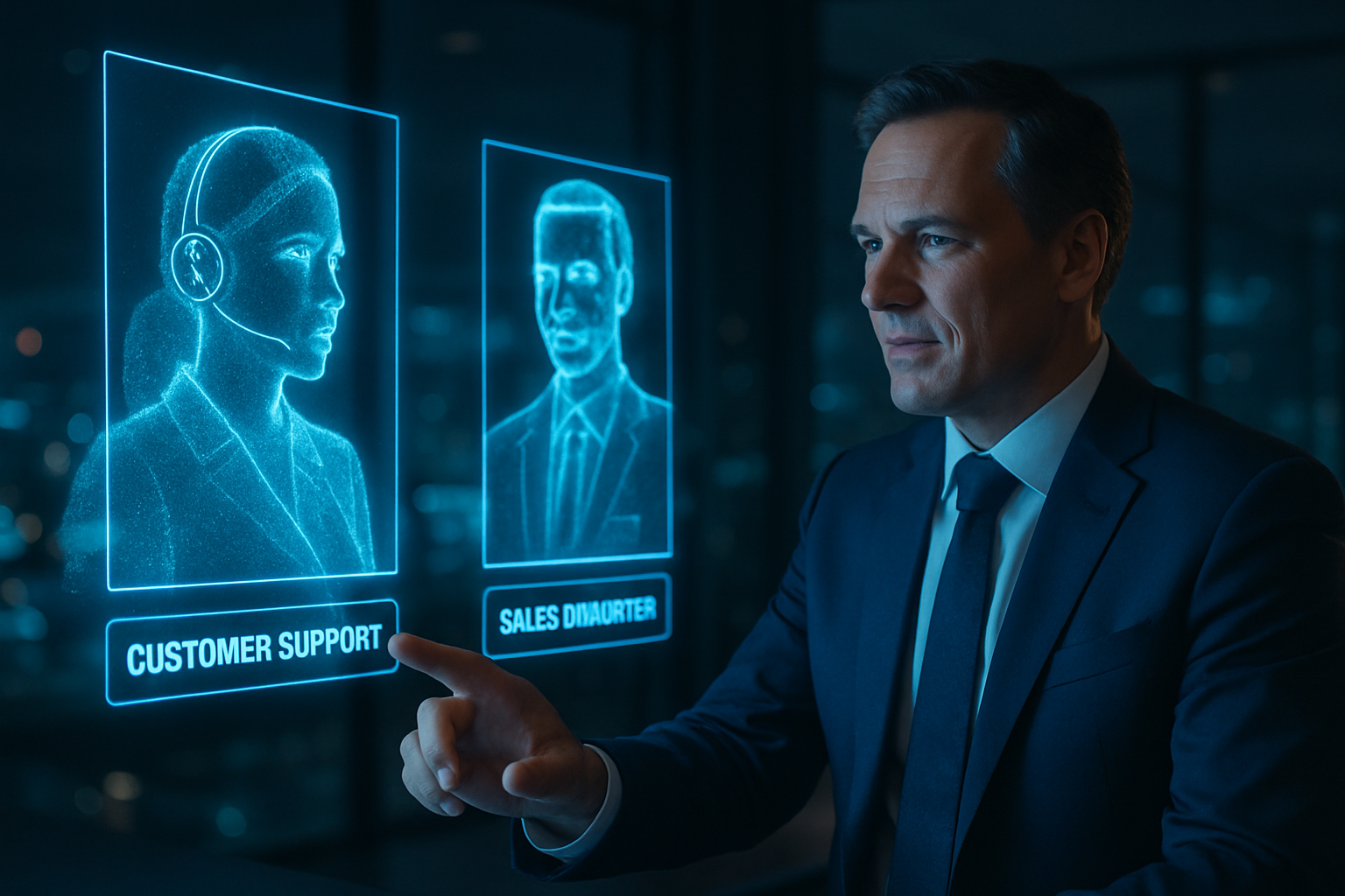 A team of custom AI agents and bots handling customer support, sales, and data analysis