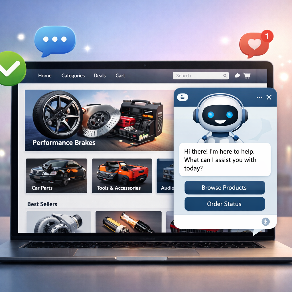 A smartphone showing a conversational commerce AI interface successfully completing an ecommerce transaction.