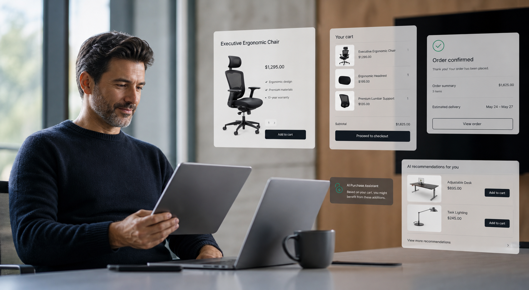 An e-commerce purchase workflow demonstrating AI in ecommerce examples for closing high-ticket buyers.