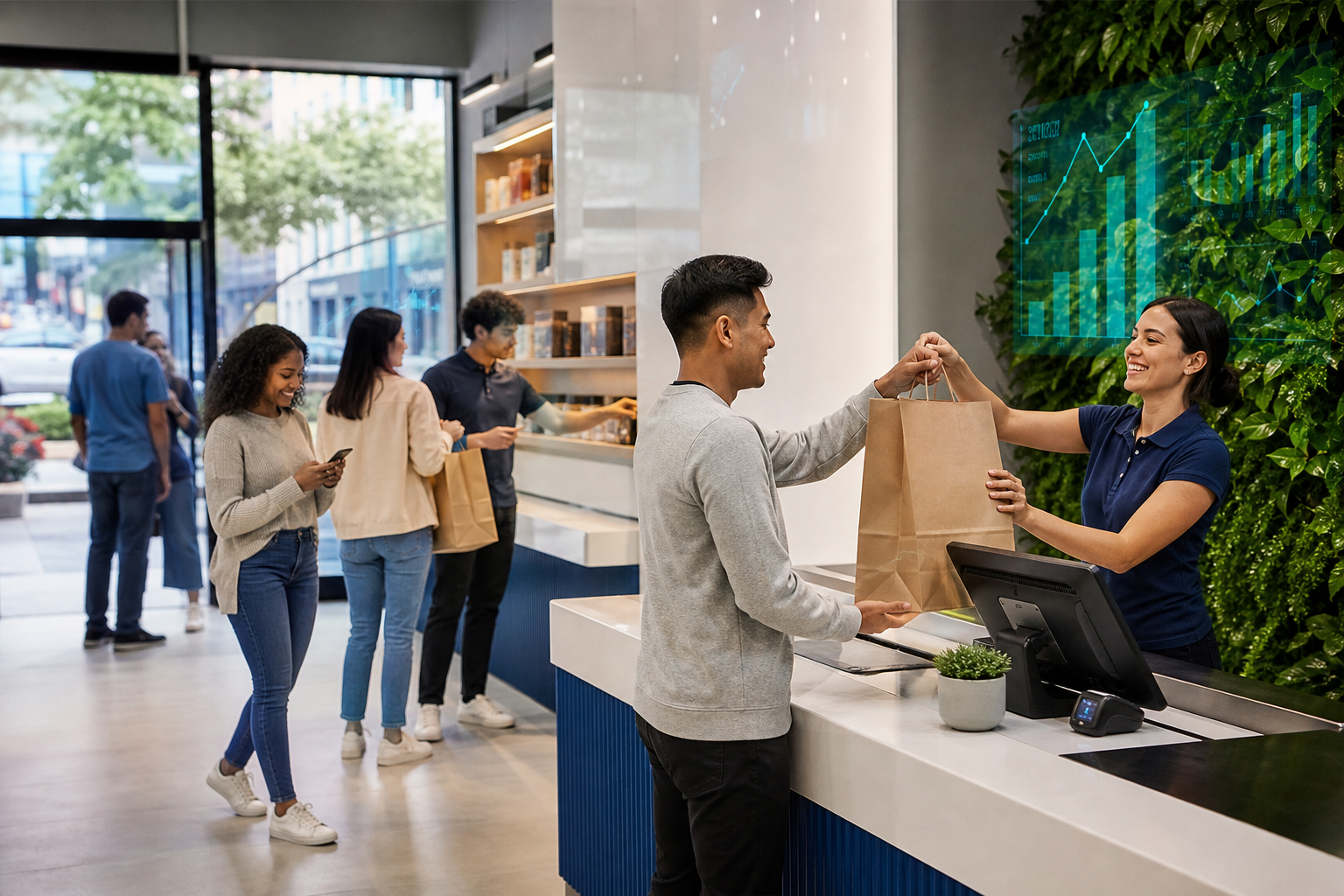 An enterprise operations view showing store pickup sales growth powered by ai ecommerce.